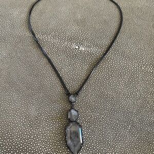 Kendra Scott Gunmetal Grey Mirror Rock pendant necklace